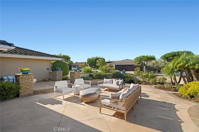 view of patio / terrace featuring an outdoor hangout area