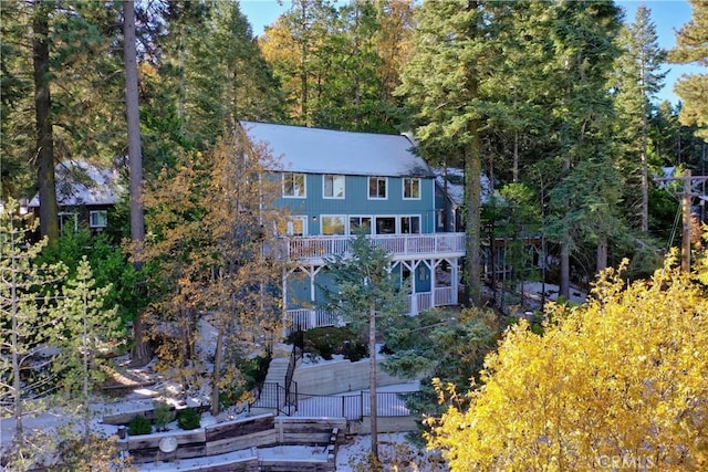 exterior space with a balcony