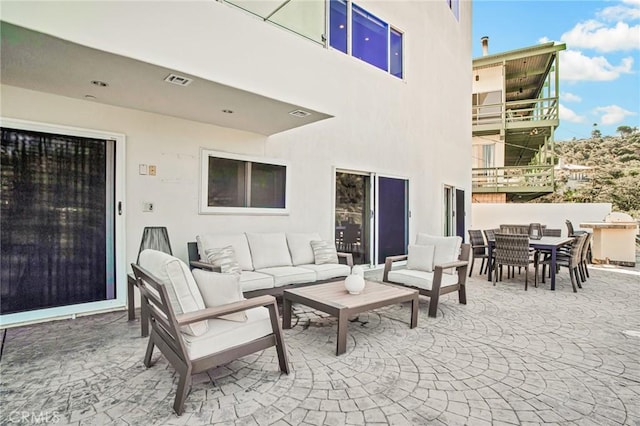 view of patio featuring outdoor lounge area