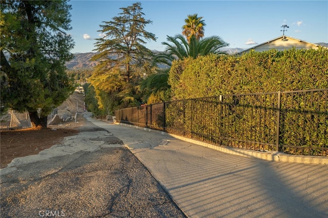 view of street with a mountain view