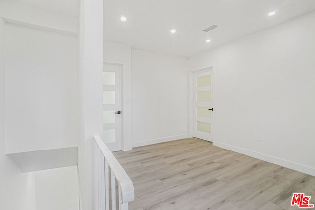 interior space with light hardwood / wood-style flooring