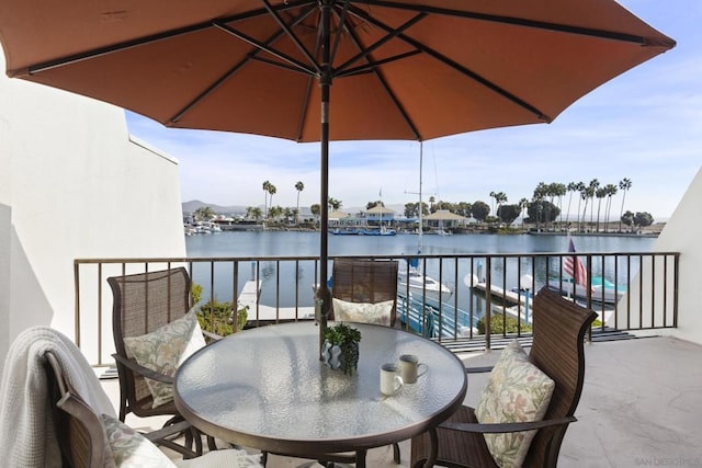 balcony with a water view