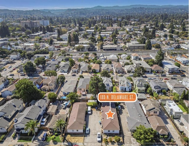 bird's eye view featuring a mountain view