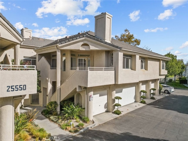 view of property with a garage