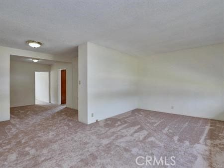 spare room featuring a textured ceiling and carpet floors