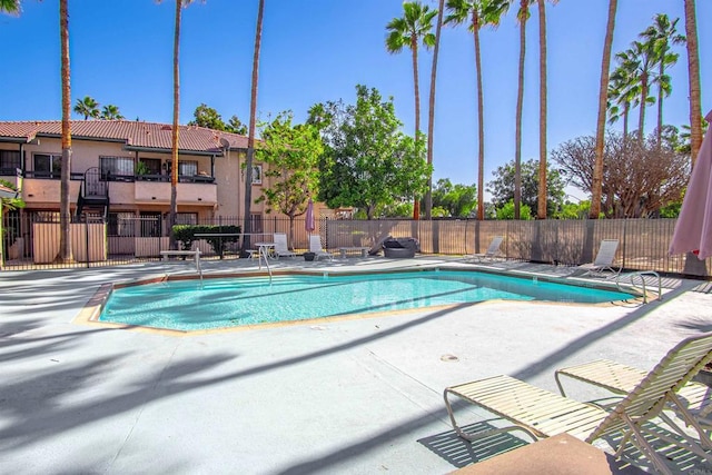 view of pool featuring a patio area