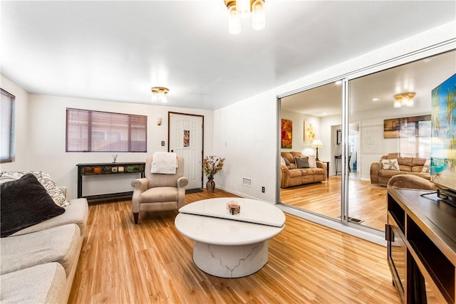 living room featuring hardwood / wood-style floors