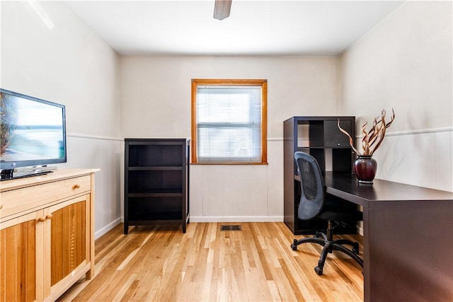 office featuring light wood-type flooring