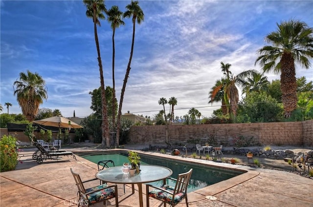 view of pool with a patio