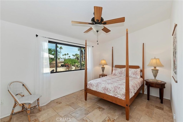 bedroom with ceiling fan