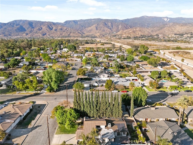 drone / aerial view with a mountain view