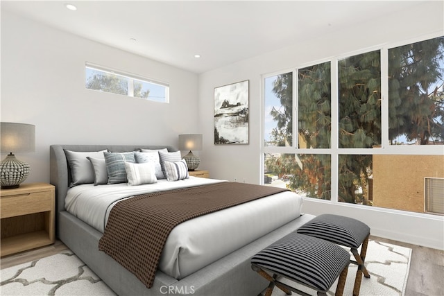 bedroom featuring light wood-type flooring