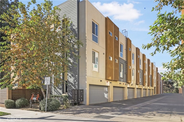 view of building exterior with a garage