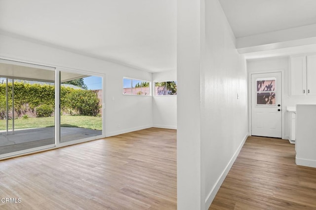 interior space with light hardwood / wood-style flooring