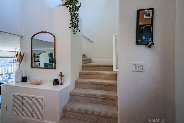 stairway with plenty of natural light