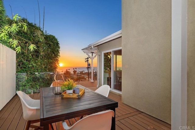 view of deck at dusk