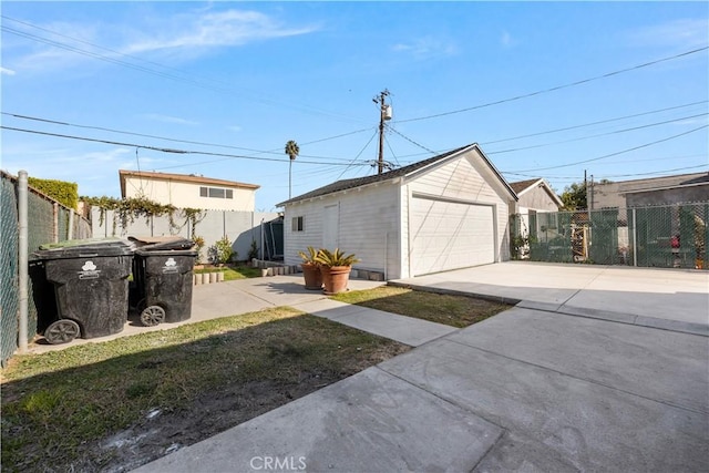 view of garage