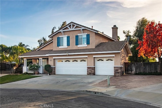 view of front of home featuring a garage