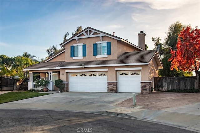 view of front facade featuring a garage