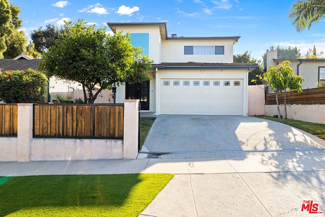 view of front facade featuring a garage