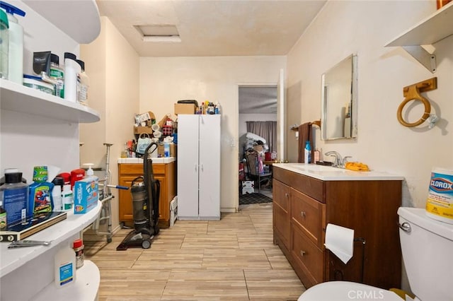 kitchen with sink and light hardwood / wood-style floors