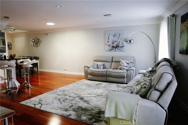 living room featuring wood-type flooring