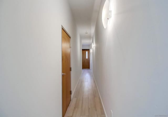 hall featuring light wood-type flooring