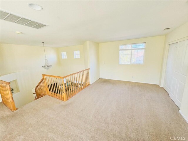 basement featuring carpet flooring