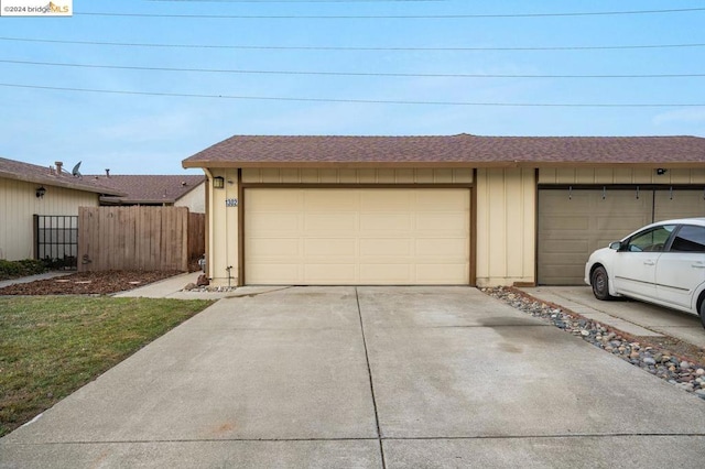 view of garage