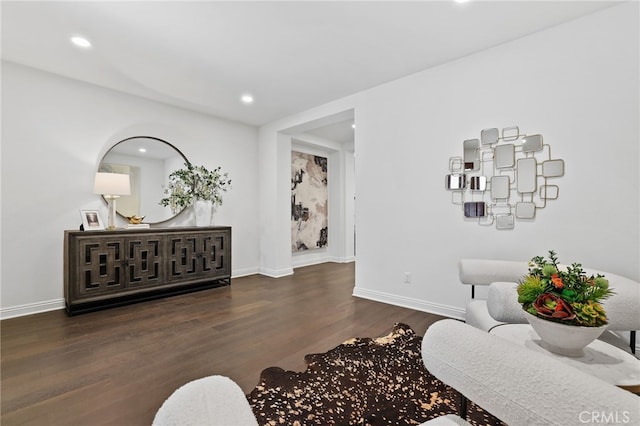 interior space featuring dark wood-type flooring