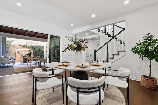 dining room featuring wood-type flooring