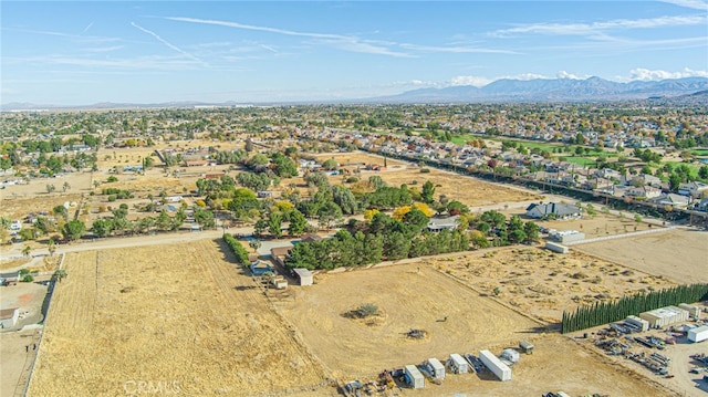 aerial view with a mountain view