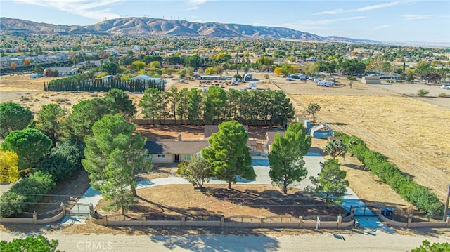 drone / aerial view with a mountain view