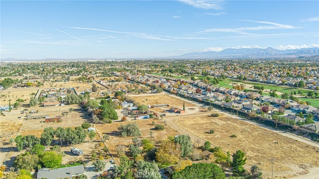 drone / aerial view with a mountain view