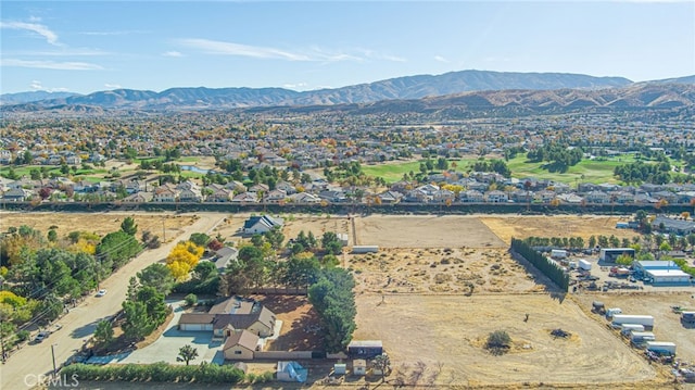 aerial view featuring a mountain view