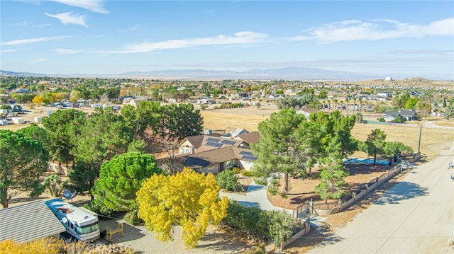 aerial view with a mountain view