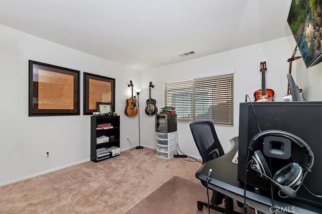 view of carpeted office