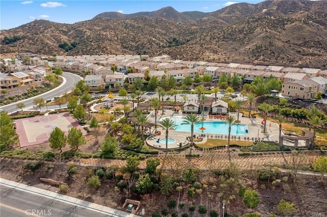 bird's eye view featuring a mountain view