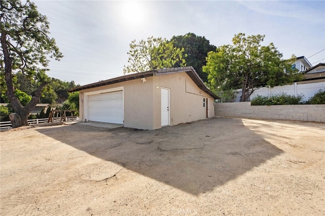 view of garage