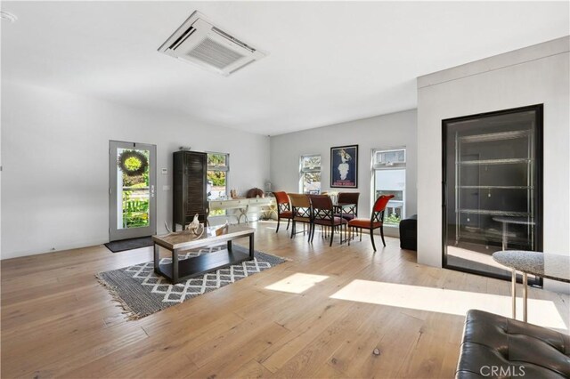 living room featuring light hardwood / wood-style floors