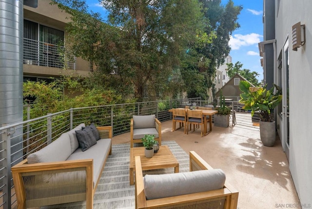 view of patio / terrace featuring an outdoor living space