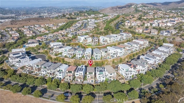 aerial view with a mountain view