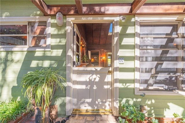 view of doorway to property