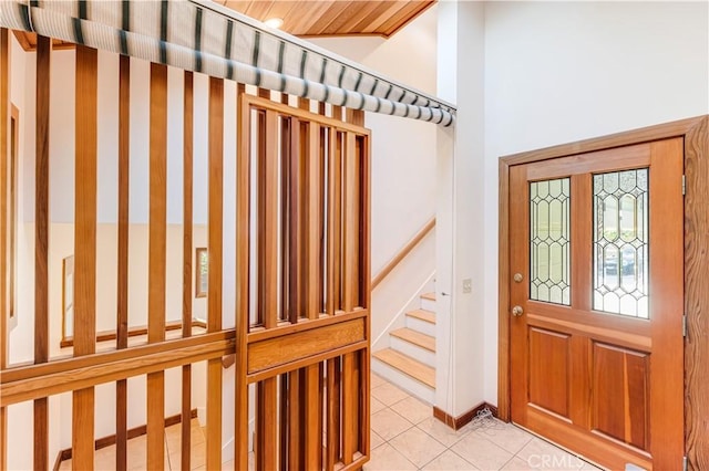 view of tiled entrance foyer