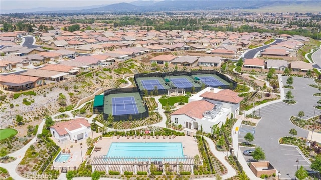 bird's eye view featuring a mountain view