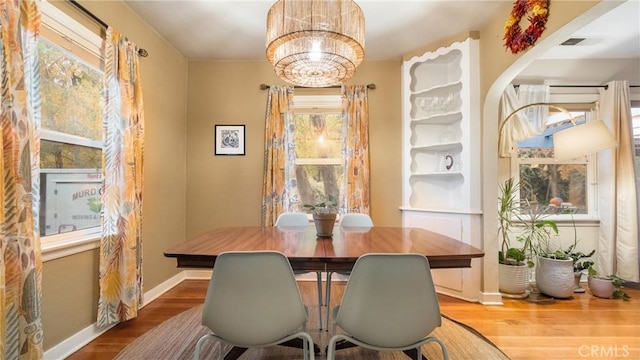 dining room with hardwood / wood-style floors