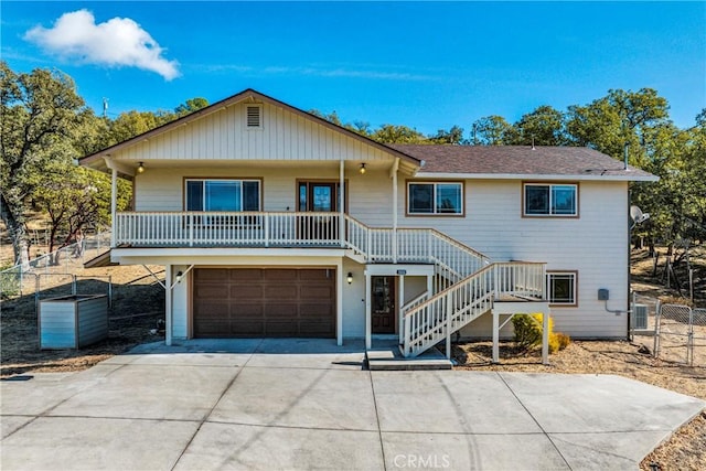 view of front of home with a garage