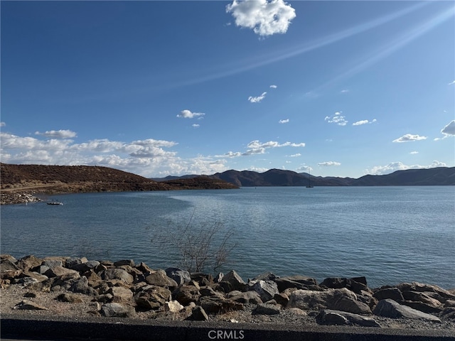 view of water feature with a mountain view