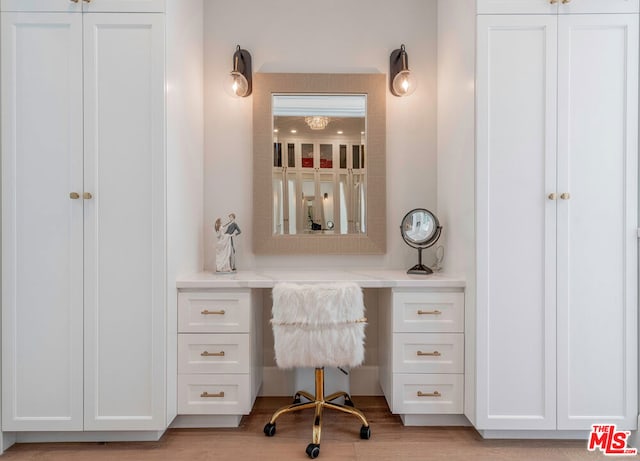 office space with light hardwood / wood-style floors