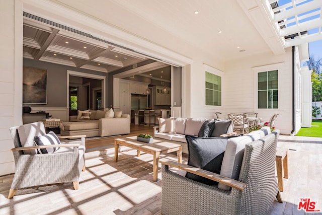 view of patio / terrace with an outdoor living space